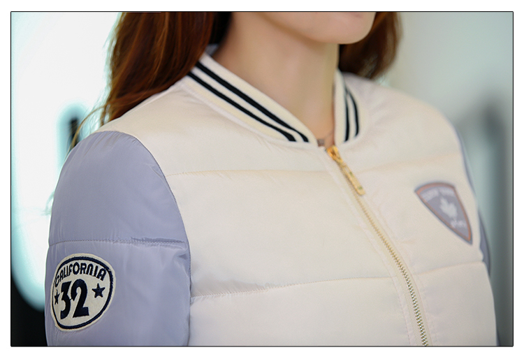 花孜语2015秋冬新款韩版女装时尚轻薄羽绒棉服棉衣短外套女WT51008 酒红色 M