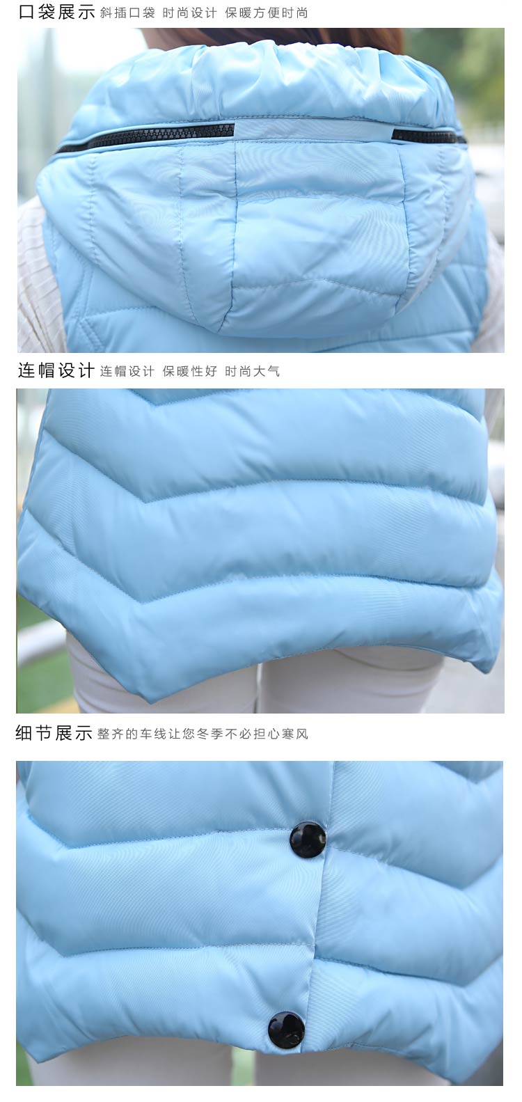 花孜语2015冬新款韩版修身马甲羽绒棉服女中长款外套棉衣MF51217 红色 M