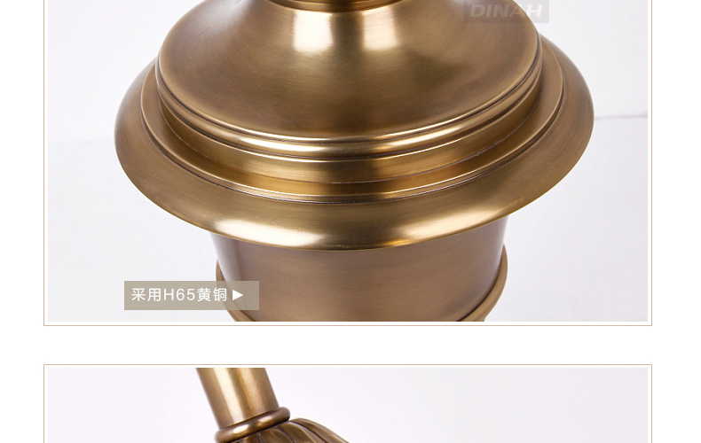 帝拿 欧式复古全铜灯 卧室床头装饰灯台灯 美式田园装饰客厅书房台灯 T2819