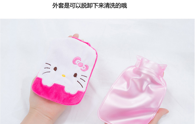 家英 可拆装迷你可爱热水袋暖手袋暖脚袋 大白