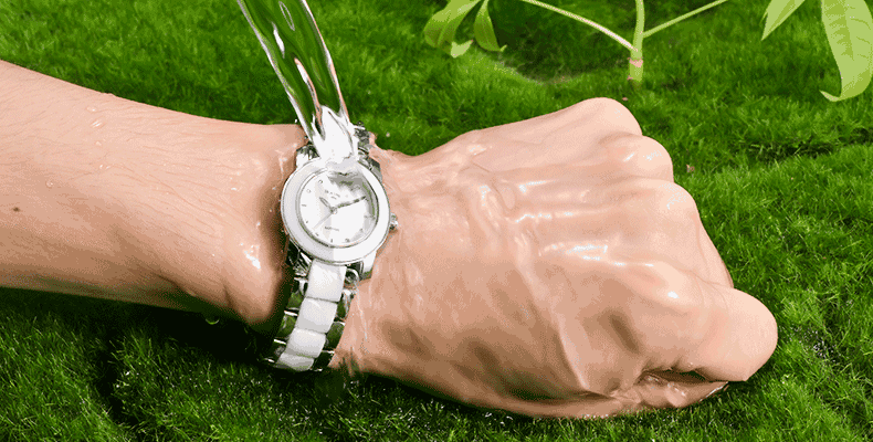 豪伦诗(holuns)手表晶瓷系列女士手表韩版时尚白色陶瓷防水女表石英表