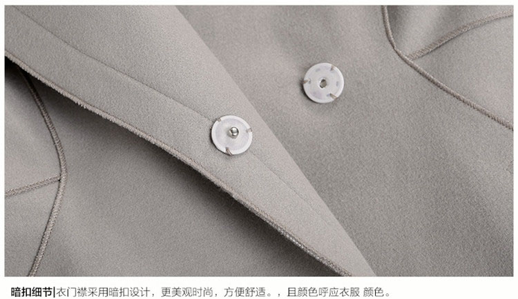 哒哇依 新款呢子大衣韩版修身中长款毛呢大衣外套女 藏青色 XL
