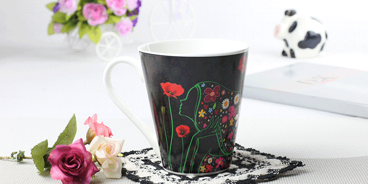 麦格士春姑娘变杯杯 仙女散花感温变色杯 广口水杯 创意女生礼物 301