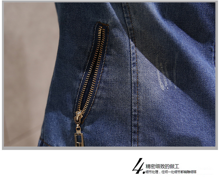 Tigana2015秋装新款短外套女秋大妈女装宽松长袖休闲小外套 BLD896 蓝色 M