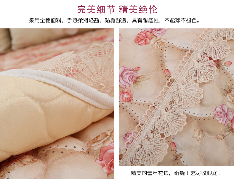 绿幽谷欧式田园全棉沙发垫套装提花坐垫四季通用沙发垫子沙发套罩巾 紫色水木清华 单条90*180cm