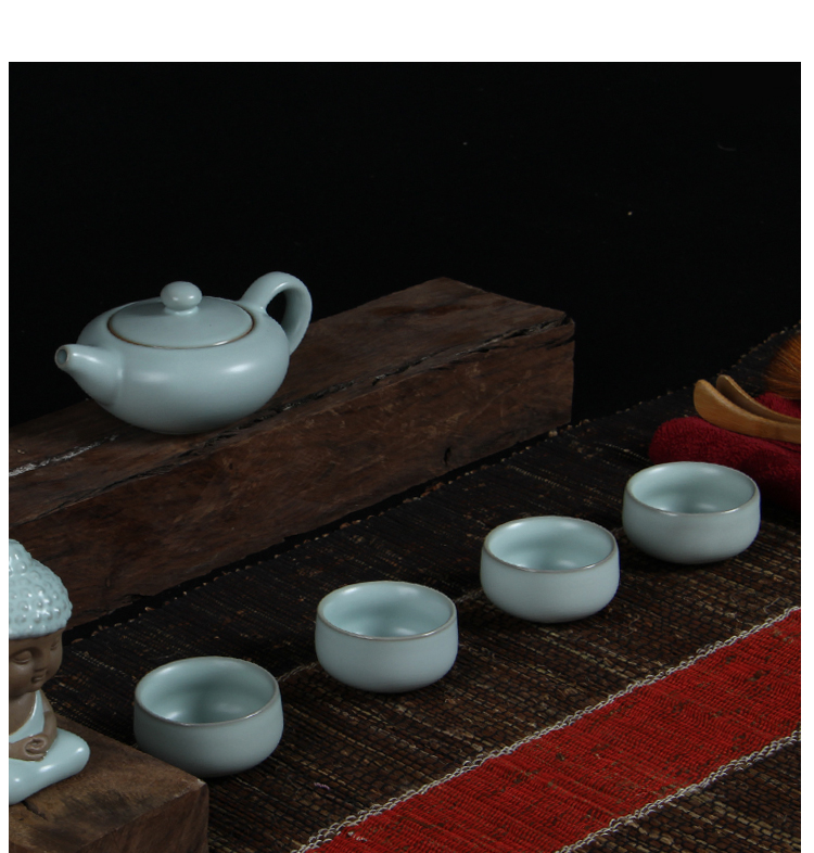 
                                                            申道正品台湾汝窑茶具套装整套功夫茶具陶瓷汝瓷茶具套装/禅心5头 禅心5头天青色                