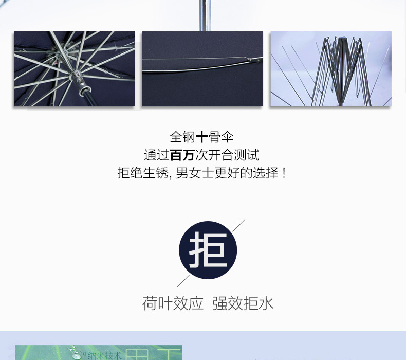 
                                        天堂雨伞百搭纯色三折天堂伞男士商务伞加大加固防风钢骨折叠伞女士晴雨伞 紫色(加大版)                