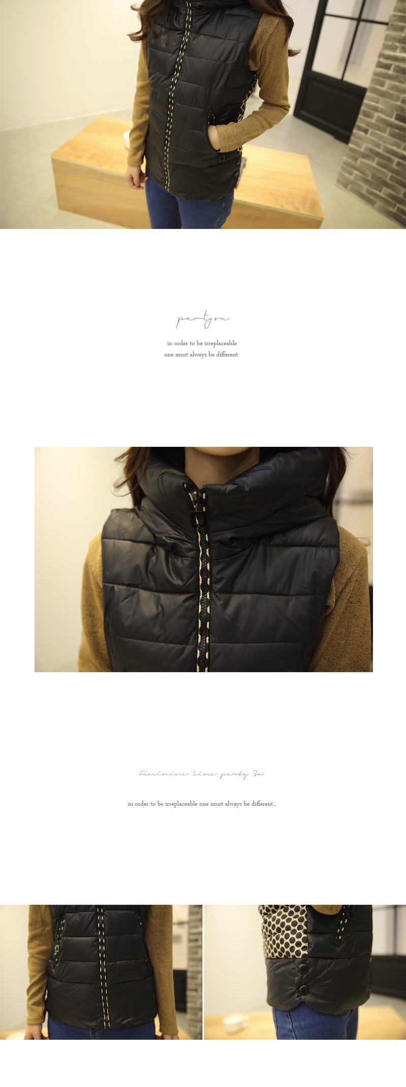 雲菲    2015秋冬新款韩版女装圆点棉马甲修身外套百搭背心坎肩SS 红色 M
