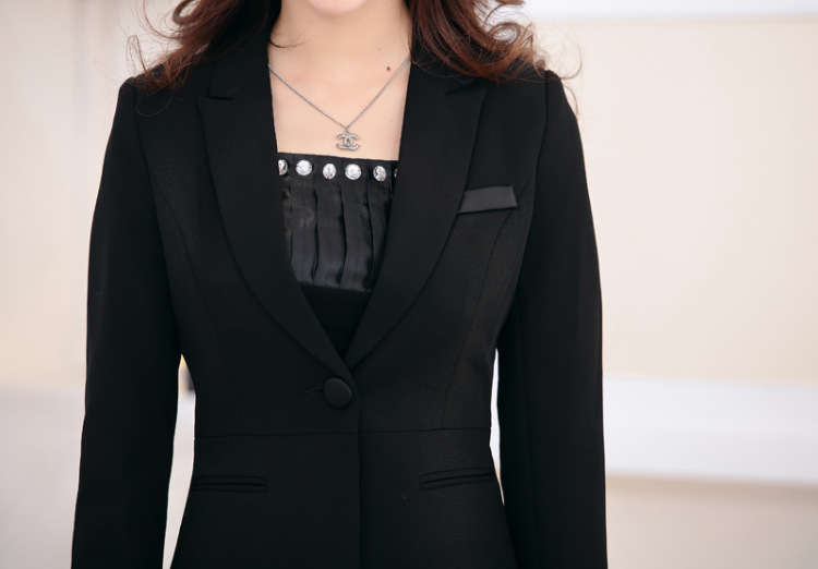 美妖阁   2015秋季职业装女装女士西装显瘦女士正装西服OL气质大码工作服SS 灰色 M