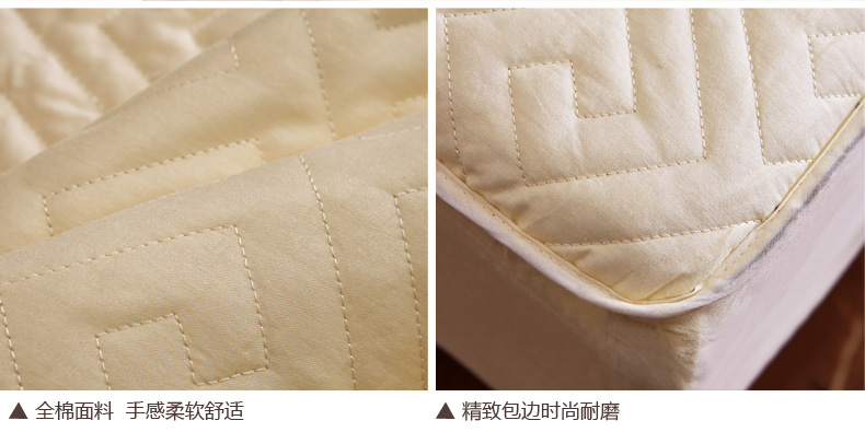
                                                                                丝域 床笠单件 夹棉加厚纯棉床罩高档席梦思床垫套乳胶床垫保护套防滑防尘床套罩定制榻榻米加大加高罩子 长城格(白色) 1.8米床180*200cm 围高32cm                