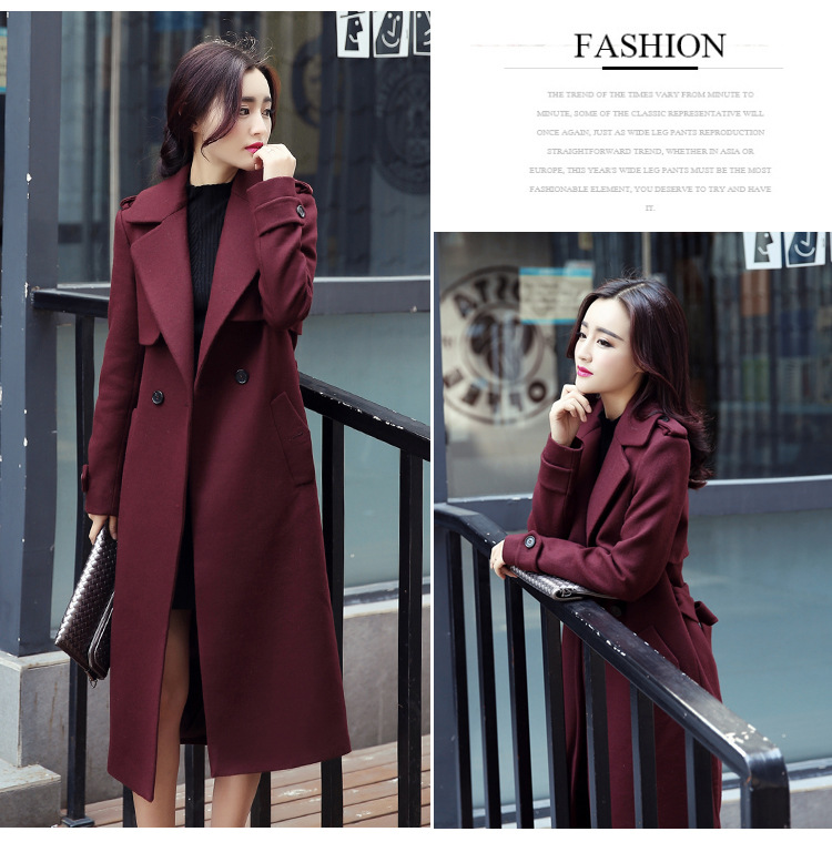 The Champs Elysees Honey Love   2015 autumn and winter new OL video thin Korean long coats gross? a female double-wind jacket  882 wine red M picture, prices, brand platters! The elections are supplied in the national character of distribution, so action, buy now enjoy more preferential! As soon as possible.