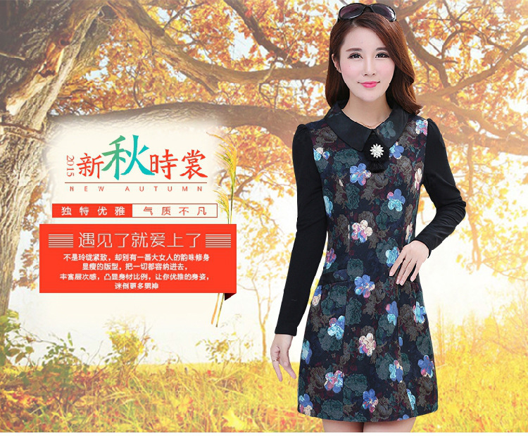 Sha Philip  2015 autumn and winter new larger female Korean fake two thick solid long-sleeved MM Sau San dresses X9252 picture color pictures, prices, XL brand platters! The elections are supplied in the national character of distribution, so action, buy now enjoy more preferential! As soon as possible.