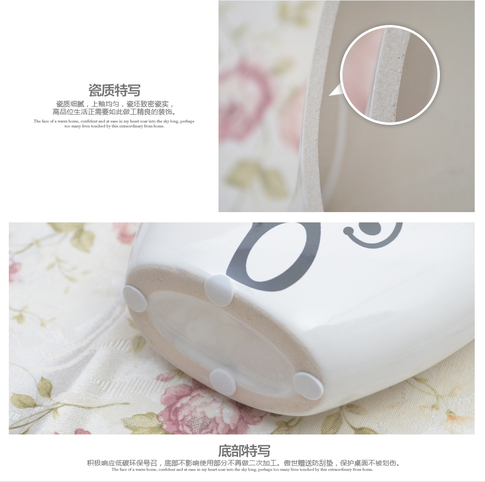傲世瓷业 景德镇陶瓷器 时尚简约家居工艺品客厅摆件装饰品 默然花瓶B008 白高黑低