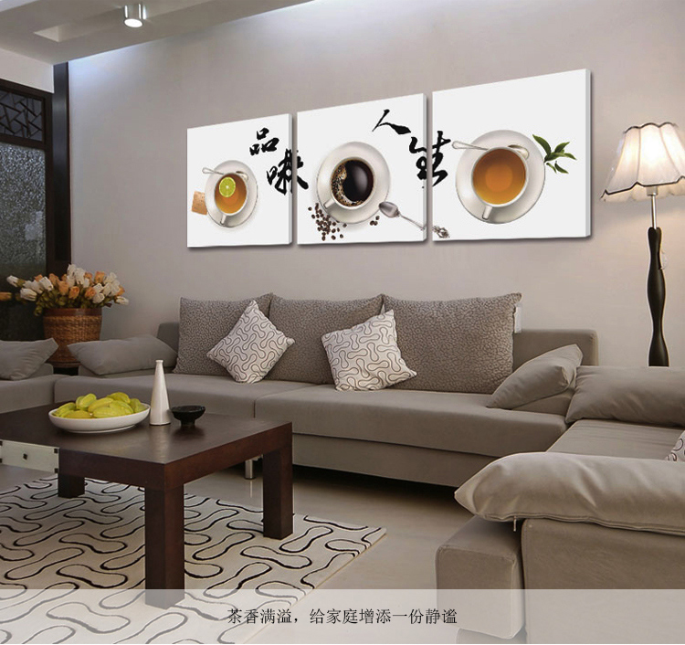 孖堡家居 装饰画无框画品味人生 餐厅客厅现代简约沙发背景墙挂画壁画墙画 无框画三联画三件套 50cm*50cm*3副
