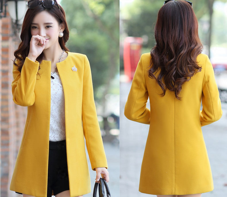 Korea Breeze 2015 early winter coats? New Gross Korean version of large numbers of women in the long winter coats)? female cardigan 129 yellow L picture, prices, brand platters! The elections are supplied in the national character of distribution, so action, buy now enjoy more preferential! As soon as possible.