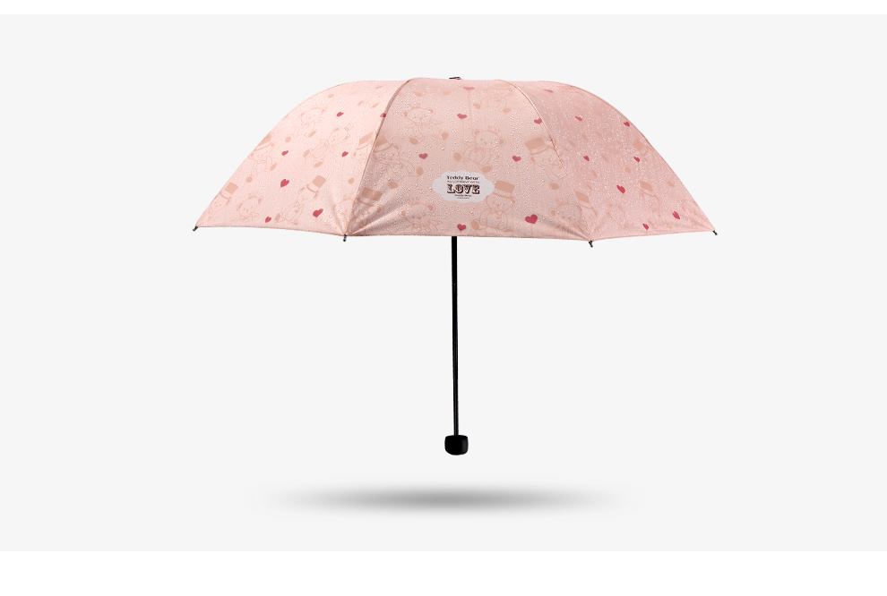 JUST MODE 黑胶晴雨伞 遇水变色雨伞 防晒折叠伞 樱花粉