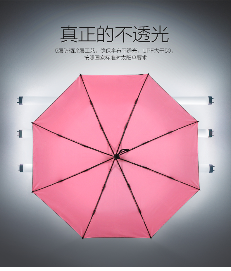 Fadmaxs太阳伞防紫外线遮阳伞女晴雨伞防晒小黑伞 米白色