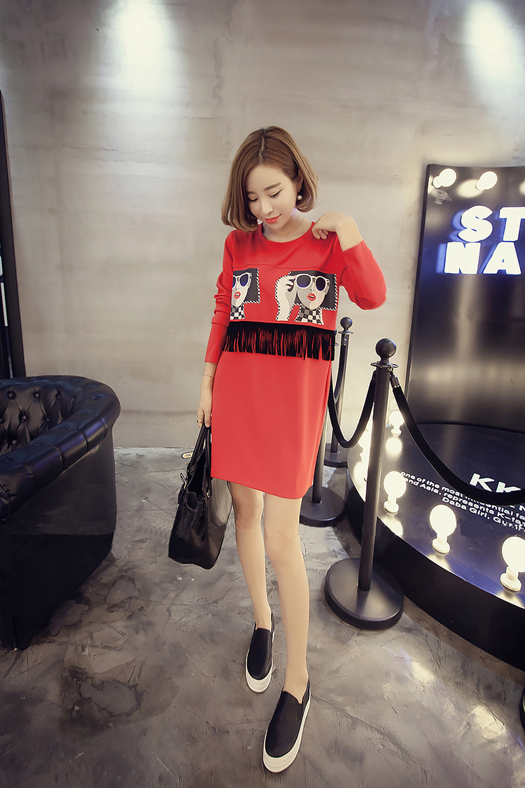 2015 Autumn and winter Zz&ff new Korean Version Stamp round-neck collar relaxd Sau San larger package and dresses in female long T-shirt, forming the Netherlands black XL(120-145 catty) Picture, prices, brand platters! The elections are supplied in the national character of distribution, so action, buy now enjoy more preferential! As soon as possible.