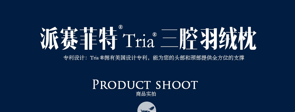 美国派赛菲特 羽绒枕头 三腔羽绒枕芯 希尔顿酒店升级款 鸭绒枕 鹅绒枕 美国设计专利 白鸭绒2016款 48cm*74cm单只
