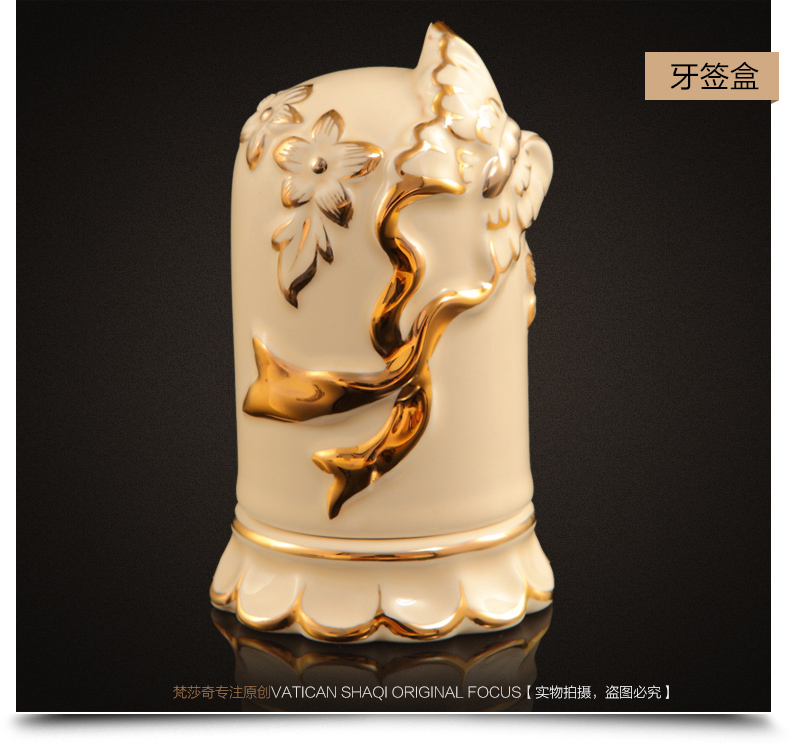 
                                        梵莎奇欧式陶瓷装饰摆件套装 奢华客厅茶几花瓶摆件 家居装饰品蝴蝶多件套组合 四件套                