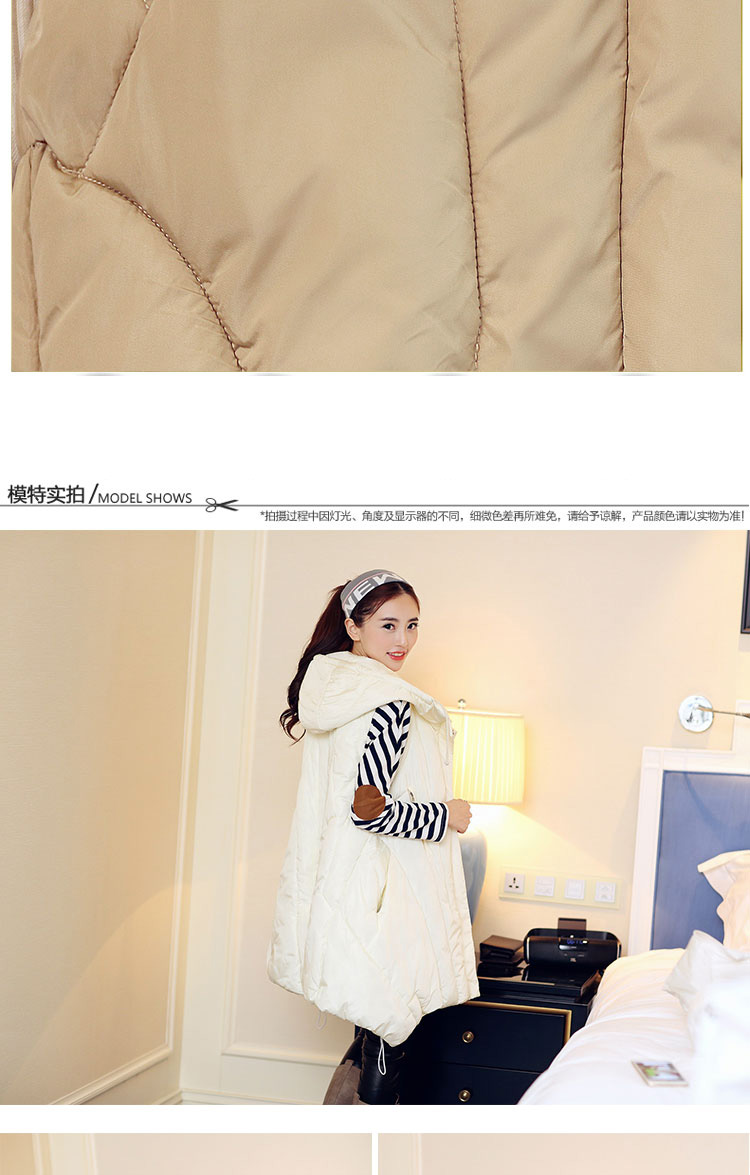 衣品辰（Epcen）2015秋冬新品女装加厚连帽长款马甲棉服外套XJM9090 黑色 L