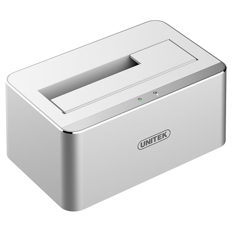 优越者（UNITEK）Y-1091SL SATA3.0高速单盘位USB3.0移动硬盘盒底座 通用2.5/3.5英寸串口硬盘座铝合金 银色