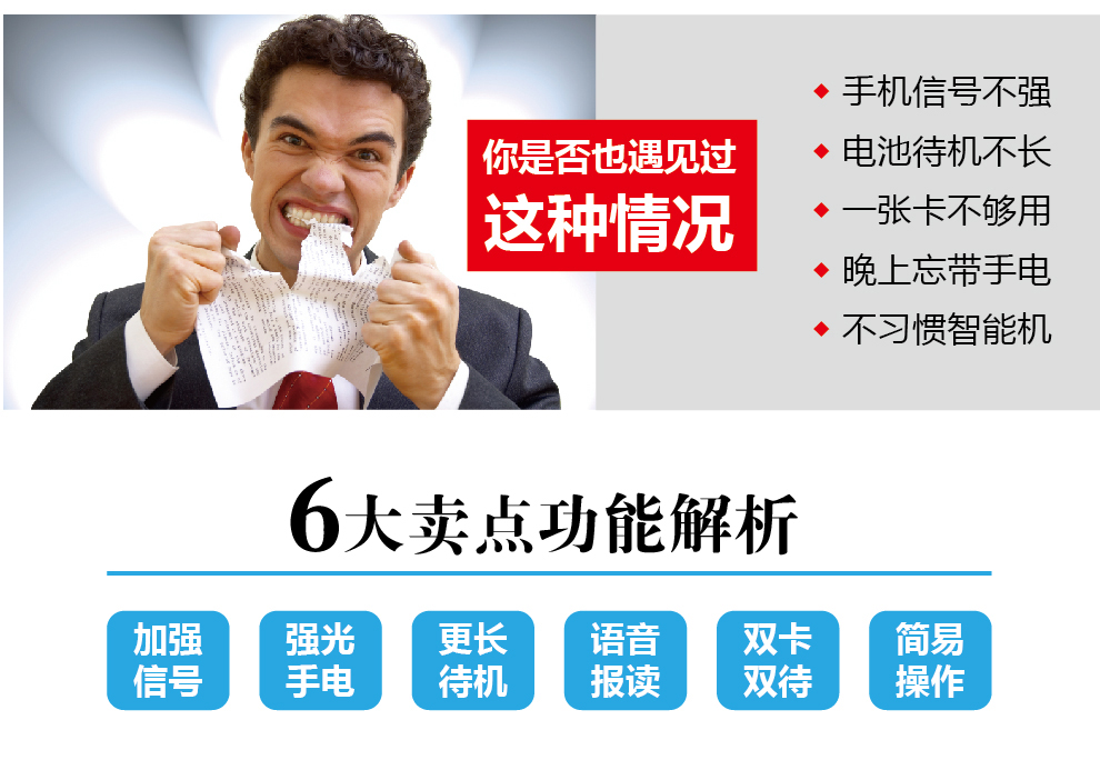 夏朗(NAMO)M618信号王老人机按键双卡双待移动联通2g手机 黑