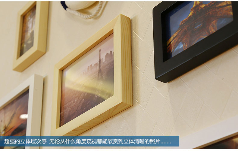梓晨 结婚照 地中海客厅照片墙欧式相照片墙墙贴组合 黑白原胡