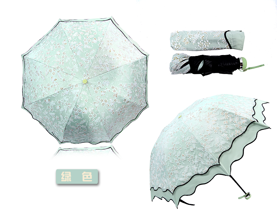 上海故事遮阳伞雨伞女款黑胶太阳伞超强防紫外线晴雨伞278001 278001蓝色