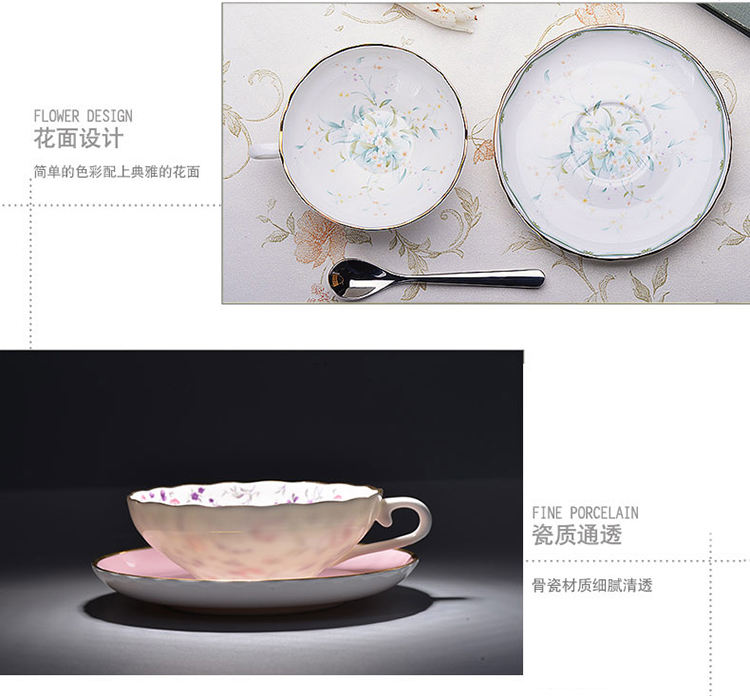 
                                        瓷工巧匠 花茶杯碟 咖啡杯碟套装 骨瓷手工描金 繁花款                