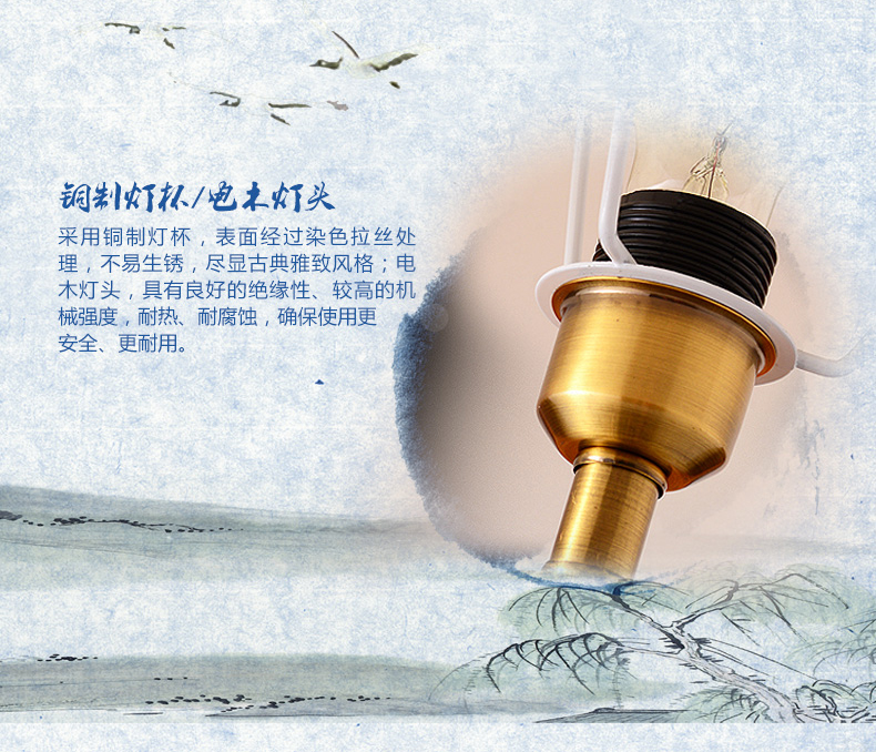 中式陶瓷台灯卧室床头灯 美式客厅台灯婚庆青瓷装饰台灯 YQ3005A
