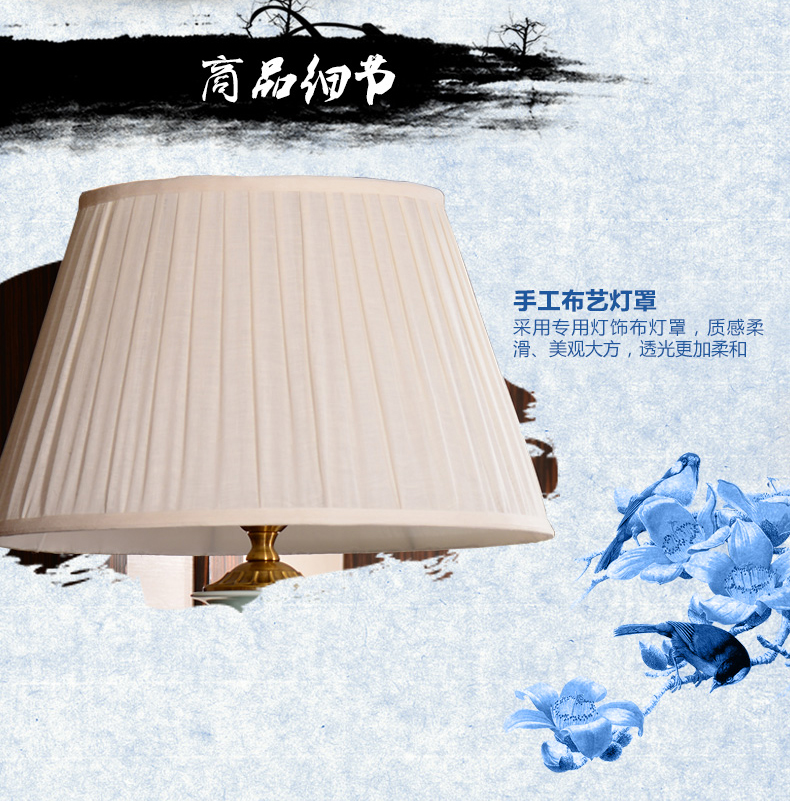 中式陶瓷台灯卧室床头灯 美式客厅台灯婚庆青瓷装饰台灯 YQ3005A