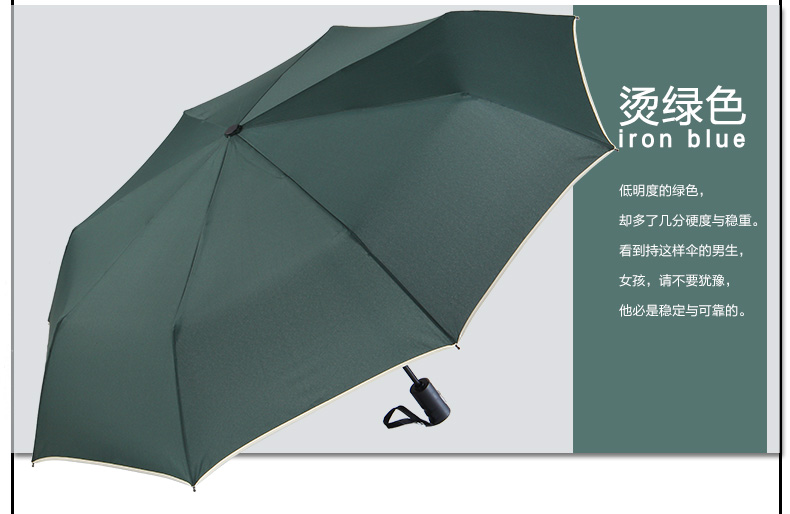太阳城(SUN CITY)男女商务雨伞三折全自动开收双人折叠防风伞CF013   黑色