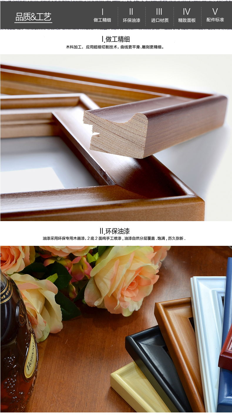 梓晨 实木照片墙 相框墙 欧式复古 客厅美式创意相框组合