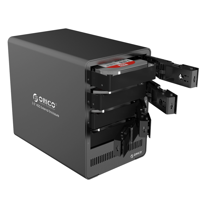 奥睿科（ORICO）全铝免工具3.5英寸SATA串口USB3.0多盘位硬盘柜硬盘盒硬盘箱 9548U3 四盘位黑