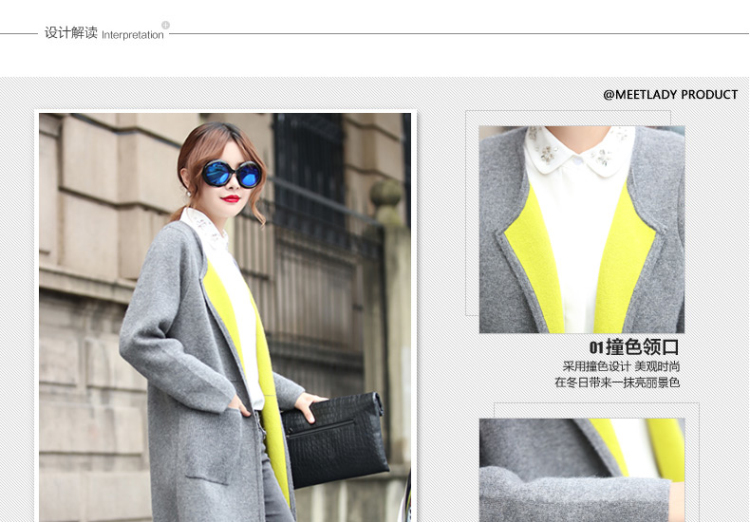 浅贝2015秋冬新款毛呢大衣韩版修身显瘦中长款双面尼子外套女正品 翻领风衣 时尚 保暖必备 粉红 L