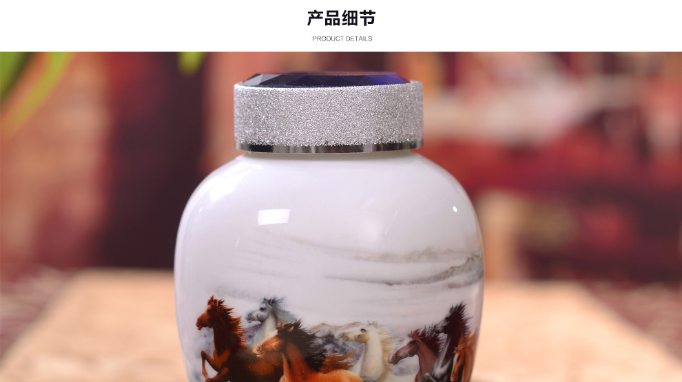 清彩 景德镇陶瓷密封茶叶罐大号醒茶罐 陶瓷功夫茶道配件 高白高透密封罐 z20