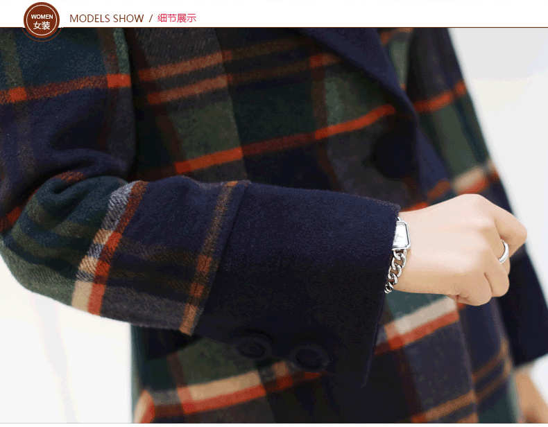Meijia Garment 2015 winter thick Korean female new grid gross? 