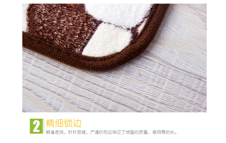 美丝纺 珊瑚绒客厅卧室地垫 地毯门垫吸水防滑垫子 雨花石 40*60cm