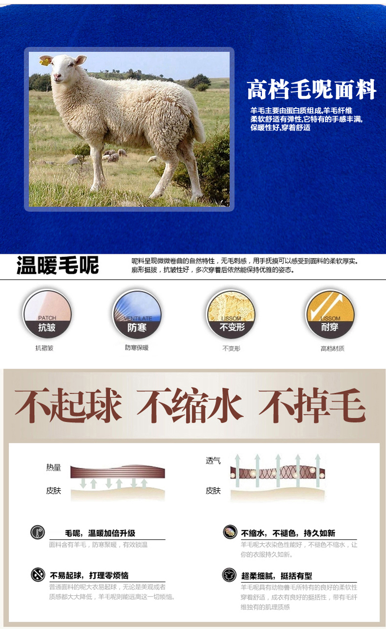 中老年毛呢外套女短款大码中年女装妈妈装羊毛呢大衣 8805高粱红 3XL码