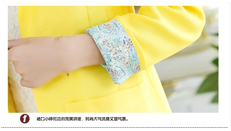 鸥牧衣都2015新款韩版女修身纯色印花边长袖外套西服小西装XZW003 黑色 M