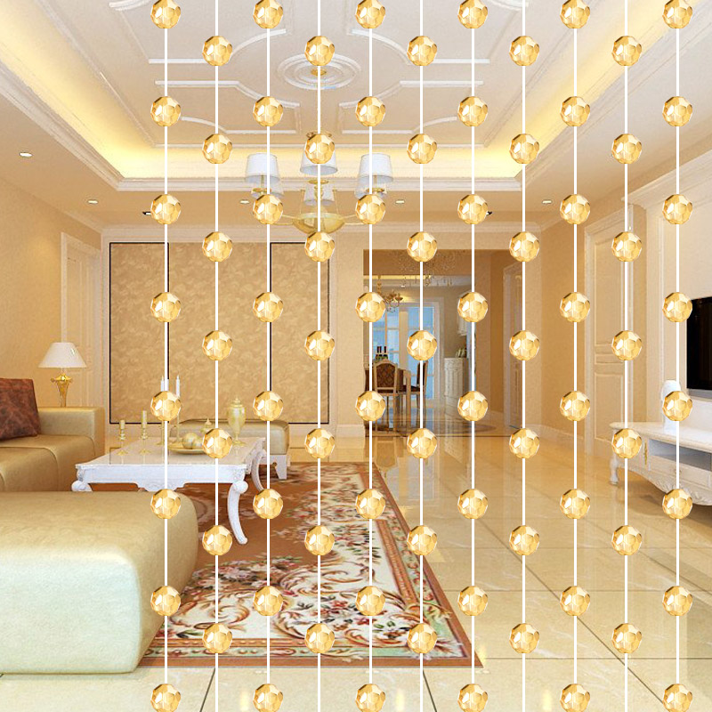 小雏菊 如梦令 水晶珠帘成品装饰珠帘客厅过道门帘隔断帘子 22条 玄关门帘 22条香槟色 最短0.4最长0.7m