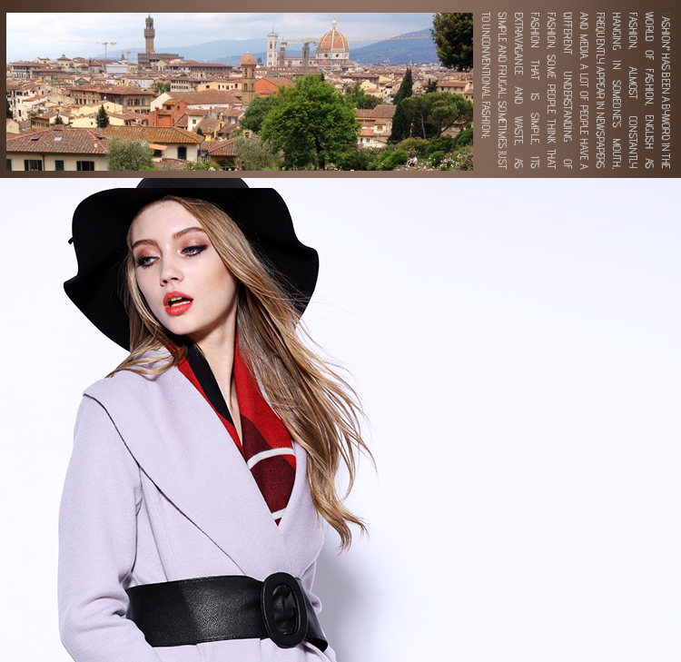 staegman2015秋冬新款纯手工双面毛呢羊绒大衣女中长款羊毛呢外套女80050 酒红色 XL
