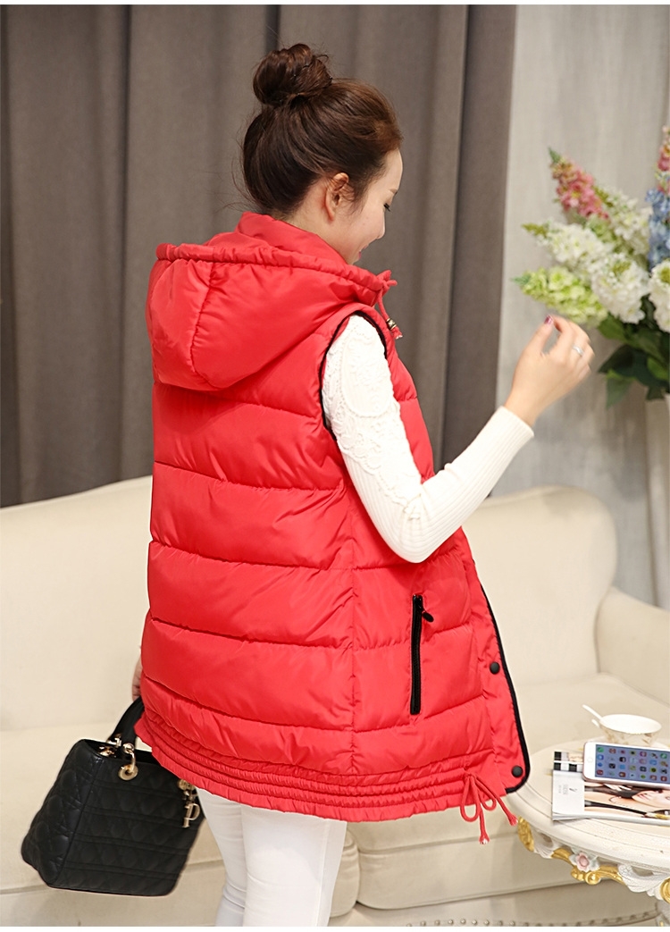 HILADY2015新款秋冬棉马甲女中长款马夹棉服修身棉坎肩薄款棉衣女006  黑色 L
