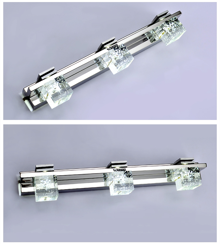 华艺灯饰 现代简约 LED水晶灯镜前灯 浴室卫生间卧室壁灯具 KB05 4头 12W 长59cm