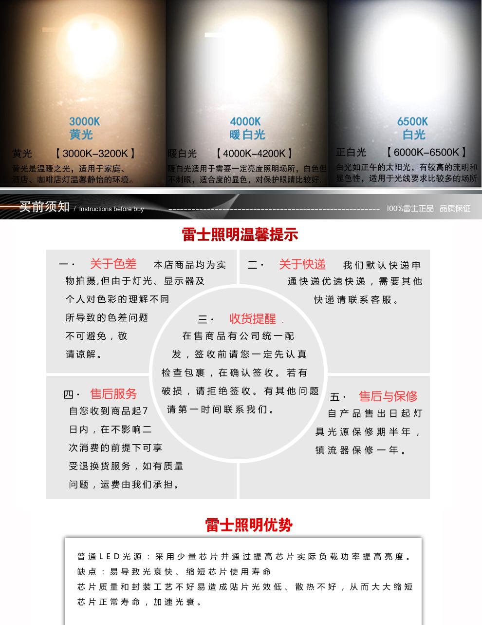 雷士照明NVC LED筒灯射灯 一体化防雾护眼天花灯具 过道客厅吊顶灯 砂银面罩 暖白