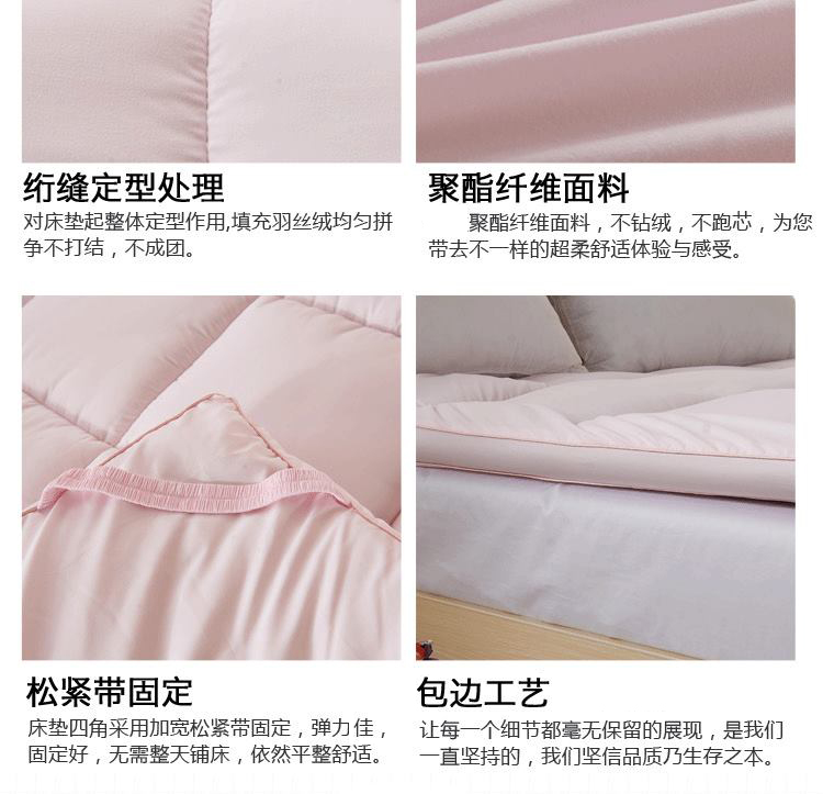 
                                        度艾妮家纺 羽丝绒床垫床褥子 加厚柔软舒适 单双人学生宿舍垫被 灰色-标准5cm 90*200cm                