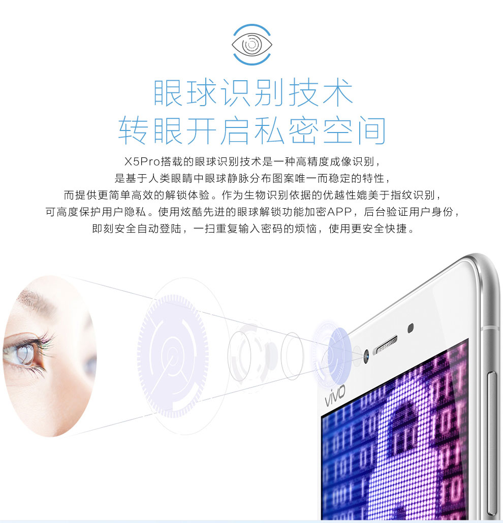 vivo  X5Pro 移动联通双4G手机  3G运存版 极光白