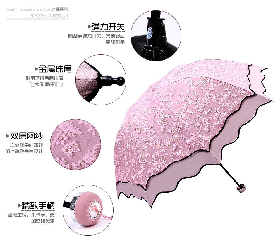 上海故事遮阳伞雨伞女款黑胶太阳伞超强防紫外线晴雨伞278001 278001蓝色