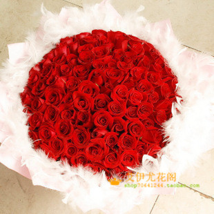 99朵红玫瑰花束上海鲜花速递求婚订送花生日鲜花33白色情人节预定 99